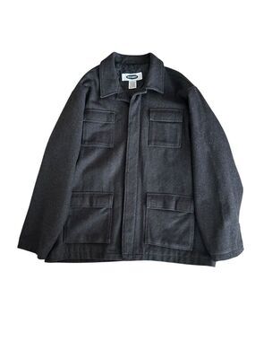 Old Navy Wool Blend Men’s Dark Gray Quilted Button Up Pea Coat Size XXL